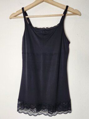 Self Expressions Maidenform Womens Large Black Tank Top Undershirt Lace Suddenly